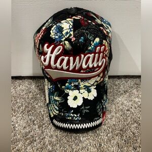 🌺EUC Robin Ruth Hawaii Floral Ball Cap in Black w/ Multi Color